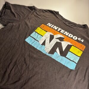 Nintendo 64 N64 T-Shirt Retro Gaming Graphic Tee XL Distressed‎ Look